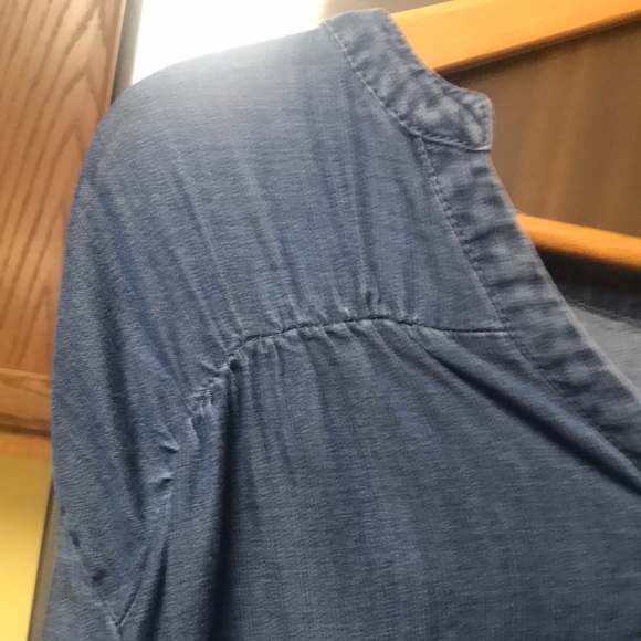 AnyBody Denim Blue V-Neck Relaxed Blouse - Picture 10 of 16